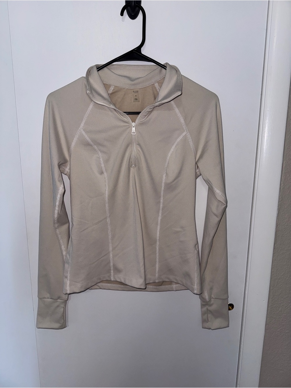 Beyond Yoga Cream Half-Zip Long Sleeve Performance Top
